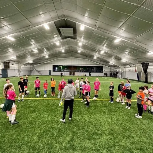 A youth session on the indoor turf